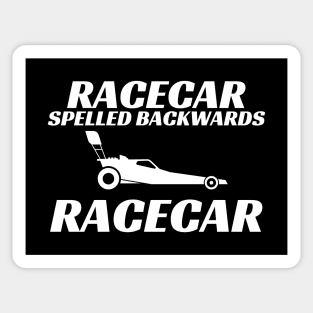 Racecar Spelled Backwards Funny Drag Racing Sticker